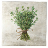 Thyme Rustic Herbs Spices Faux Ceramic Tile タイル (正面)