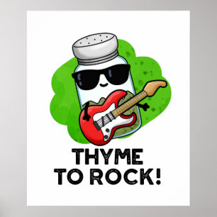 Thyme To Rock Funny Herb Pun ポスター