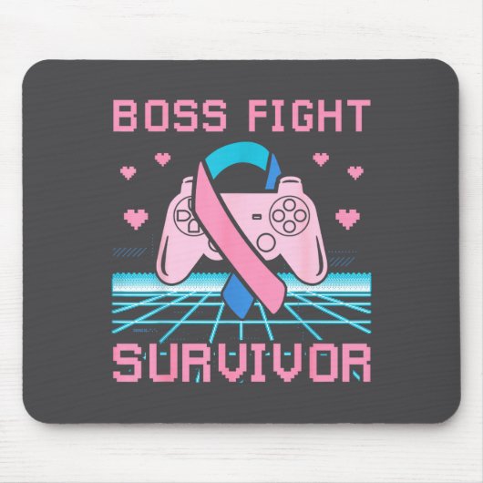 Thyroid Cancer Awareness Boss Fight Survivor Gamer マウスパッド (正面)
