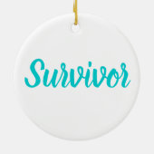 Thyroid Cancer Awareness Plaid Teal Ribbon セラミックオーナメント (裏面)