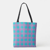 Thyroid Cancer Awareness Plaid Teal Ribbon トートバッグ (裏面)