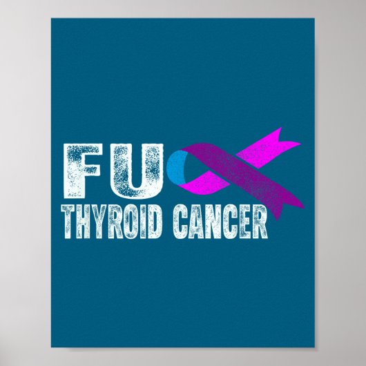 Thyroid Cancer Awareness Retro Thyroid Cancer Surv ポスター (正面)