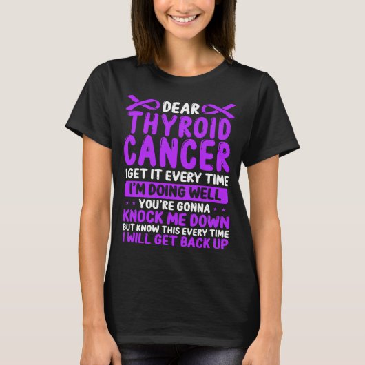 Thyroid Cancer Awareness  Thyroid Cancer Ribbon Tシャツ (正面)