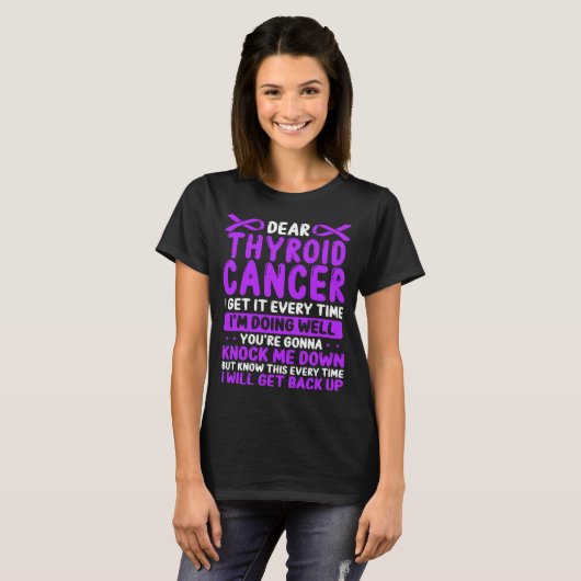 Thyroid Cancer Awareness  Thyroid Cancer Ribbon Tシャツ (正面フル)