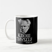 Thyself Socartes Descartes Schopenhauer Philoを知る コーヒーマグカップ (左)