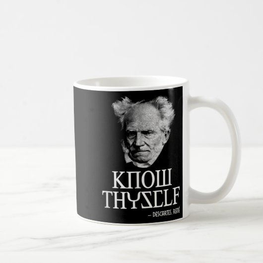 Thyself Socartes Descartes Schopenhauer Philoを知る コーヒーマグカップ (右)