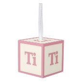 "Ti"ソルフェッジョミュージカルベビーブロックピンク キューブオーナメント (裏面アングル)