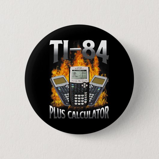 Ti-84 Plus 電卓 面白い 数学の先生 缶バッジ (正面)