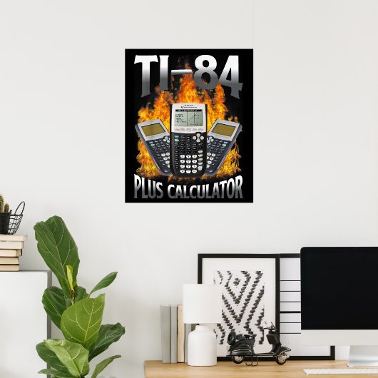 Ti-84 Plus Calculator Funny Math Teacher ポスター (ホームオフィス)