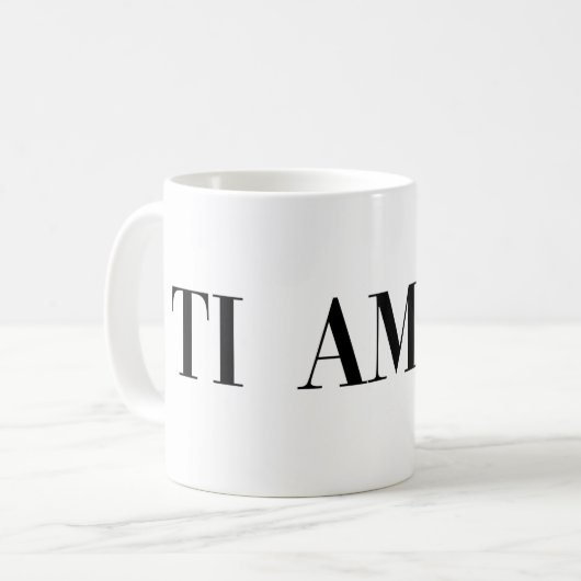Ti amo イタリア語のレタリング コーヒーマグカップ (正面左)