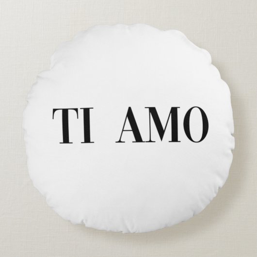 Ti amo イタリア語のレタリング ラウンドクッション (正面)
