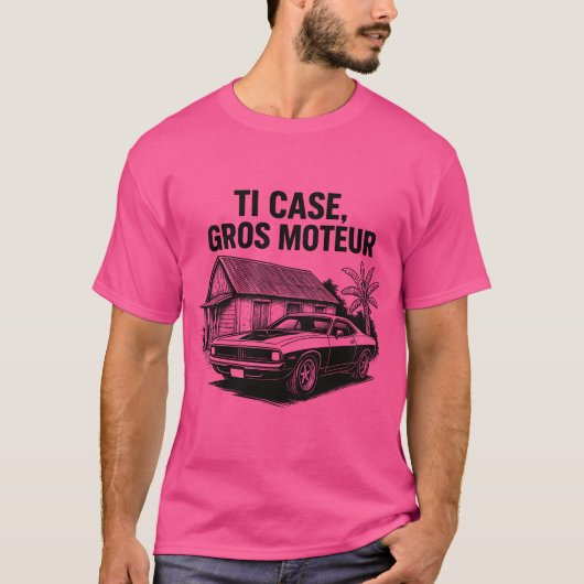 TI CASE GROS MOTEUR N&B Tシャツ (正面)