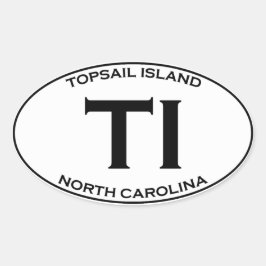 TI - Topsail Islandノースカロライナ 楕円形シール