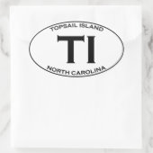 TI - Topsail Islandノースカロライナ 楕円形シール (バッグ)