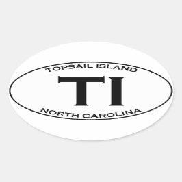 TI - Topsail Islandノースカロライナ 楕円形シール