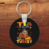 Tia Of The Little Turkey Thanksgiving Baby Shower  キーホルダー (正面)