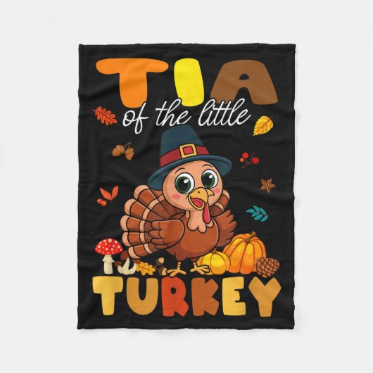 Tia Of The Little Turkey Thanksgiving Baby Shower  フリースブランケット (正面)