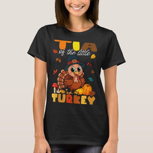 Tia Of The Little Turkey Thanksgiving Baby Shower  Tシャツ (正面)