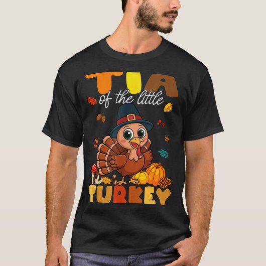 Tia Of The Little Turkey Thanksgiving Baby Shower Tシャツ (正面)