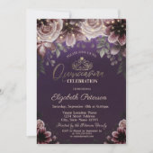 Tiara，ストリングライトフラワーパープルキンセニーラ 招待状 (正面)