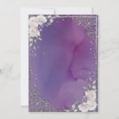 Tiara，ダイアモンズフレームフラワーバイオレットキンセニェラ 招待状 (裏面)