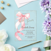 Tiara,Confetti,Pink Bow Bridal Shower アクリル招待状 (インサイチュ (ウェディング))