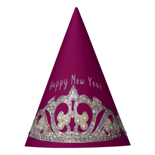 Tiara Print New Year Party Hat パーティーハット (正面)