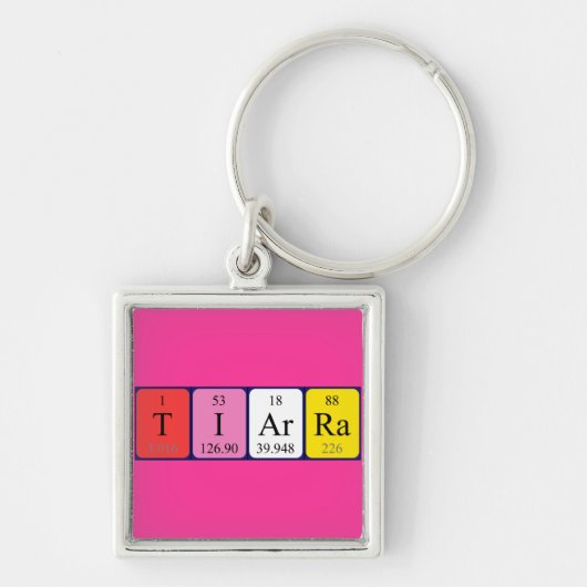 Tiarra定期テーブル名キーリング キーホルダー (正面)