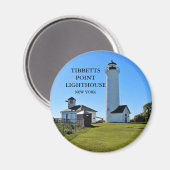 Tibbetts Point Light house, New York Round Magnet マグネット (正面/裏面)