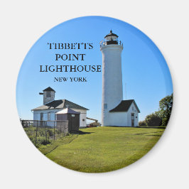 Tibbetts Point Light house, New York Round Magnet マグネット