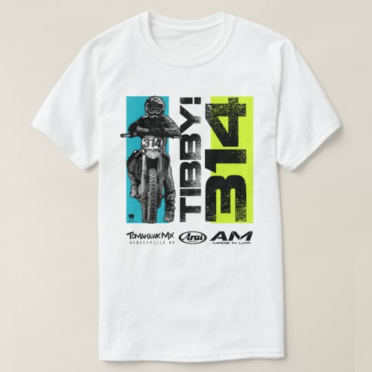 Tibby 314 MXのモトクロスのオートバイの土のバイク Tシャツ (デザイン正面)