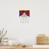Tibet 2026 Calendar, Large, Tibetan Flag ポスター (キッチン)
