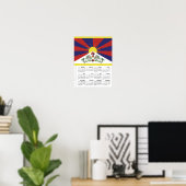 Tibet 2026 Calendar, Large, Tibetan Flag ポスター (ホームオフィス)