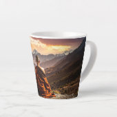 TIbet - Buddhism - Meditation カフェラテマグ (右アングル)