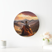 TIbet - Buddhism - Meditation ラージ壁時計 (ホーム)