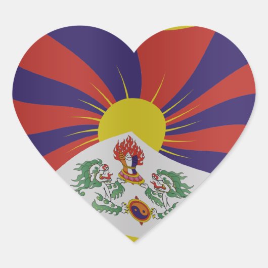 Tibet flag ハートシール (正面)