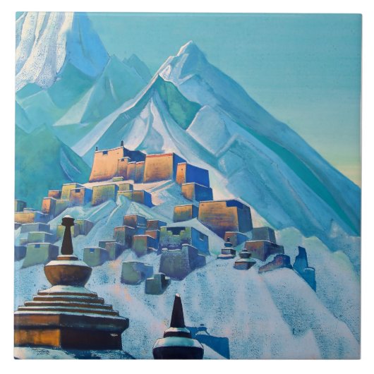 “Tibet Himalayas” by Nicholas Roerich タイル (正面)