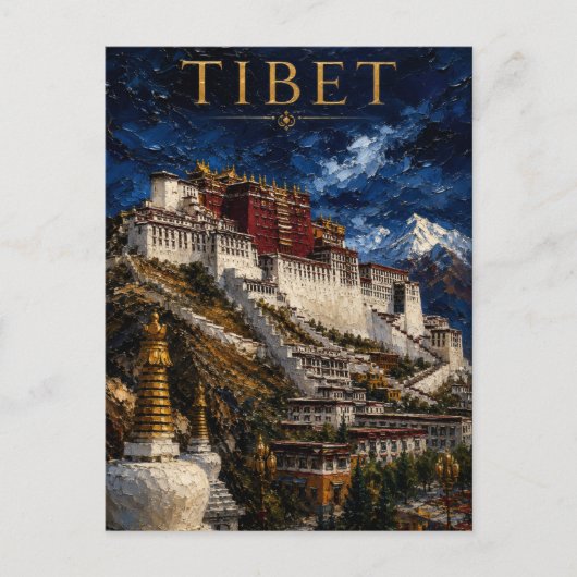 Tibet: Mystic Peak Potala Palace Art Souvenir ポストカード (正面)