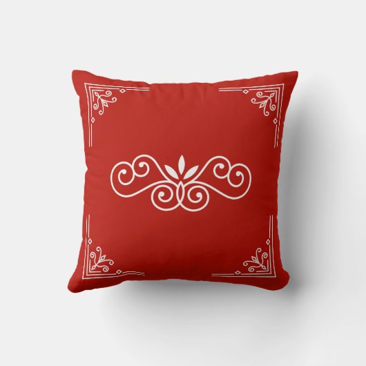 Tibetan Art Square Pillow on Red | Customizable Bo クッション (裏面)