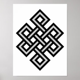 Tibetan eternity knot infinity endless symbol reli ポスター