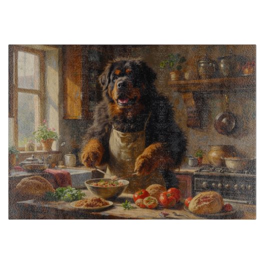 Tibetan Mastiff Cooking in Kitchen カッティングボード (正面)
