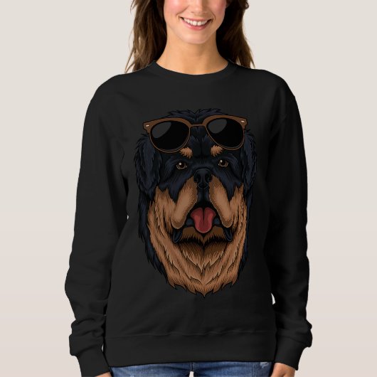 Tibetan mastiff eyeglasses  dog スウェットシャツ (正面)