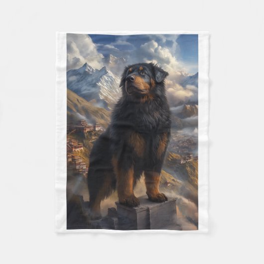 Tibetan Mastiff Mountain View Sticker  フリースブランケット (正面)