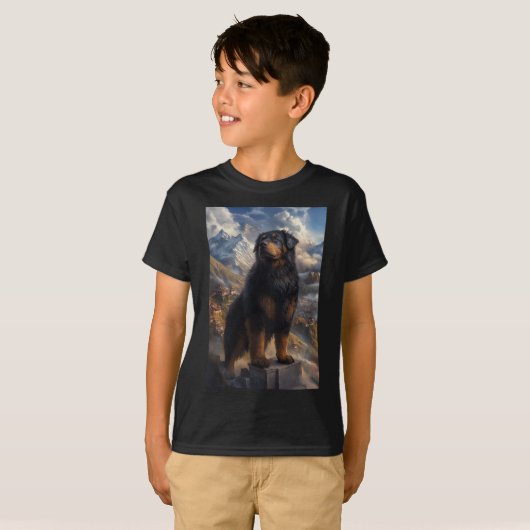 Tibetan Mastiff Mountain View Sticker  Tシャツ (正面フル)