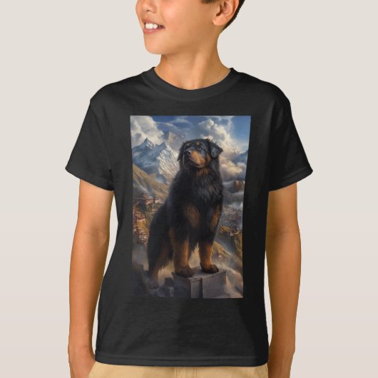 Tibetan Mastiff Mountain View Sticker  Tシャツ (正面)