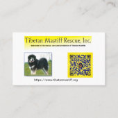Tibetan Mastiff Rescue, Inc. Information Business 名刺 (正面)
