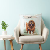 Tibetan Mastiff Watercolor Personalized Dog クッション (椅子)