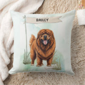 Tibetan Mastiff Watercolor Personalized Dog クッション (ブランケット)