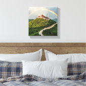 Tibetan Monastery Bathed in Rainbow Light キャンバスプリント (インサイチュ (寝室))