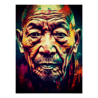 Tibetan Monk in colors ポスター